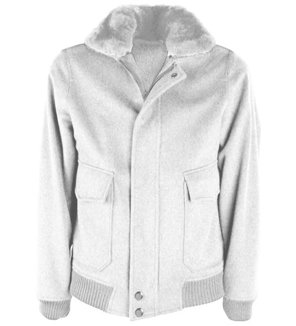 Made in Italy White Wool Vergine Jacket