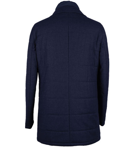 Made in Italy Elegant Wool-Cashmere Dark Blue Coat Jacket