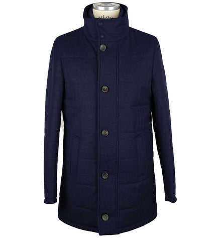 Made in Italy Elegant Wool-Cashmere Dark Blue Coat Jacket