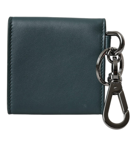 Dolce & Gabbana Green Calfskin Leather DG Logo Keyring Coin Purse Wallet