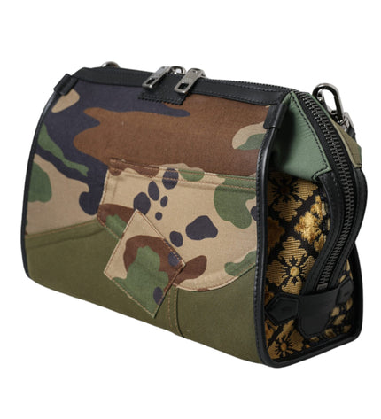 Dolce & Gabbana Multicolor Camouflage Patchwork Crossbody Bag