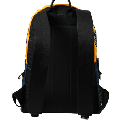 Dolce & Gabbana Blue Yellow Nylon Prince Of Heart Backpack Bag