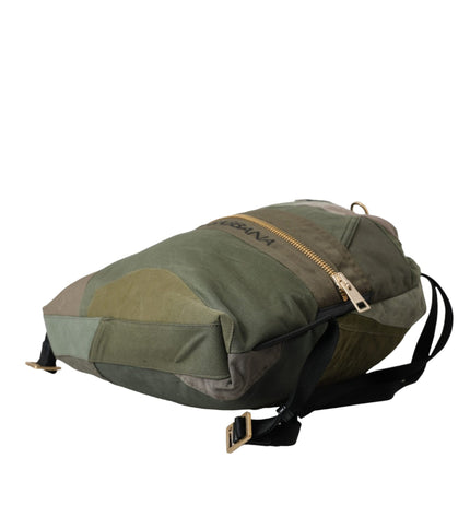 Dolce & Gabbana Military Green Patchwork Rucksack Backpack Bag