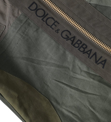 Dolce & Gabbana Military Green Patchwork Rucksack Backpack Bag