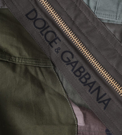 Dolce & Gabbana Military Green Patchwork Rucksack Backpack Bag