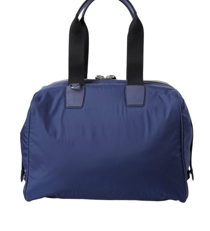 Dolce & Gabbana Blue Nylon Calfskin Hand Shoulder Duffel Bag