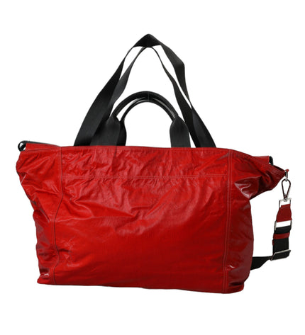 Dolce & Gabbana Red Nylon Calfskin Hand Shoulder Duffel Bag