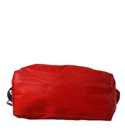 Dolce & Gabbana Red Nylon Calfskin Hand Shoulder Duffel Bag