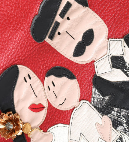 Dolce & Gabbana Red Leather #DGFamily Patch Shopping Tote Bag