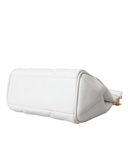 Dolce & Gabbana White Quilted Leather SICILY Shoulder Purse Satchel Bag