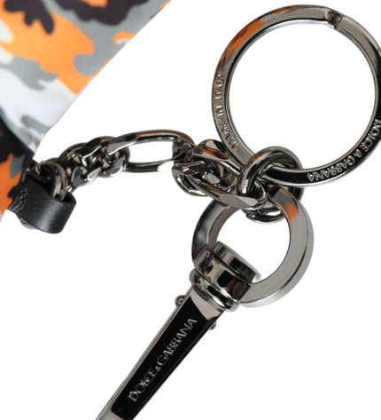 Dolce & Gabbana Multicolor Camouflage Animal Silhouette Keychain Keyring