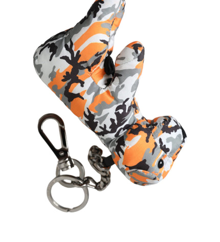 Dolce & Gabbana Multicolor Camouflage Animal Silhouette Keychain Keyring