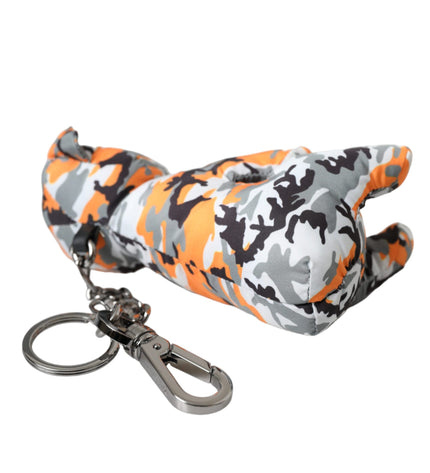 Dolce & Gabbana Multicolor Camouflage Animal Silhouette Keychain Keyring