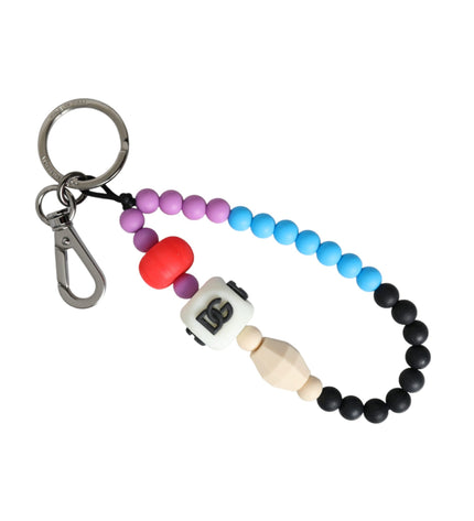 Dolce & Gabbana Multicolor Beaded DG Charm Accessory Keychain Keyring