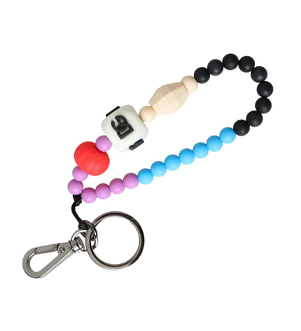 Dolce & Gabbana Multicolor Beaded DG Charm Accessory Keychain Keyring