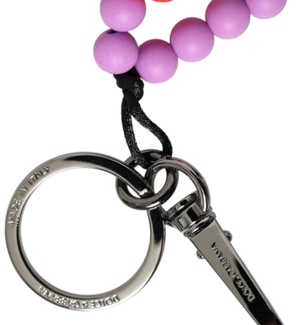 Dolce & Gabbana Multicolor Beaded DG Charm Accessory Keychain Keyring