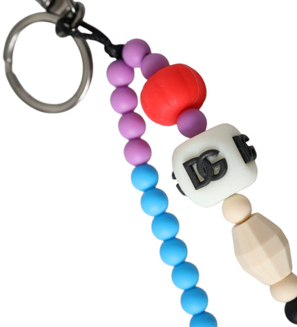 Dolce & Gabbana Multicolor Beaded DG Charm Accessory Keychain Keyring