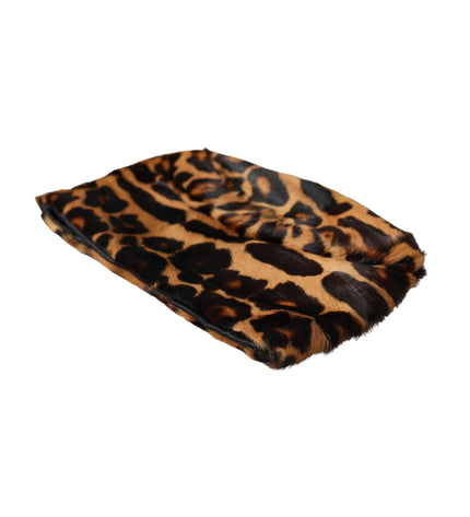 Dolce & Gabbana Brown Leopard Fur Women Bucket Hat