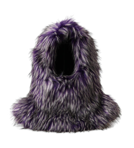 Dolce & Gabbana Purple Faux Fur Whole Head Wrap Hat