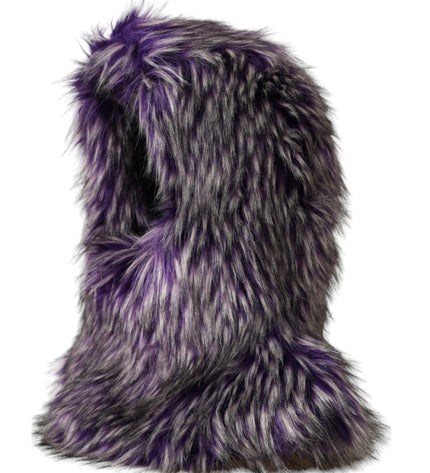 Dolce & Gabbana Purple Faux Fur Whole Head Wrap Hat