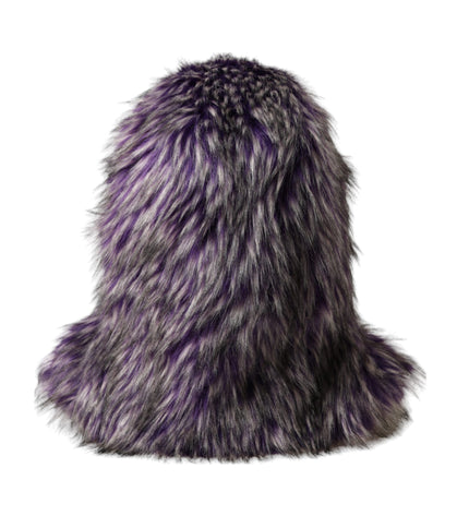 Dolce & Gabbana Purple Faux Fur Whole Head Wrap Hat