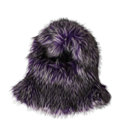 Dolce & Gabbana Purple Faux Fur Whole Head Wrap Hat