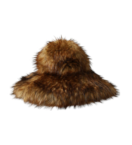 Dolce & Gabbana Brown Modacrylic Faux Fur Bucket Hat