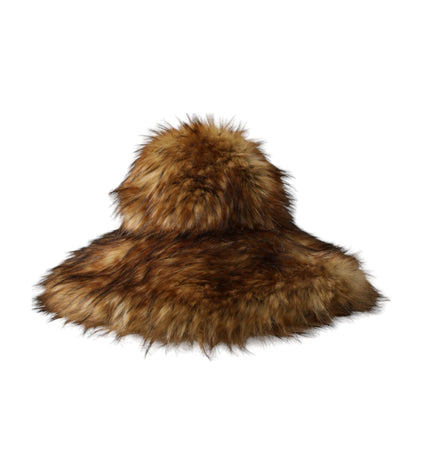 Dolce & Gabbana Brown Modacrylic Faux Fur Bucket Hat