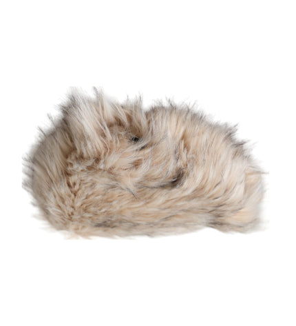 Dolce & Gabbana Beige Acrylic Fur Women Bucket Hat