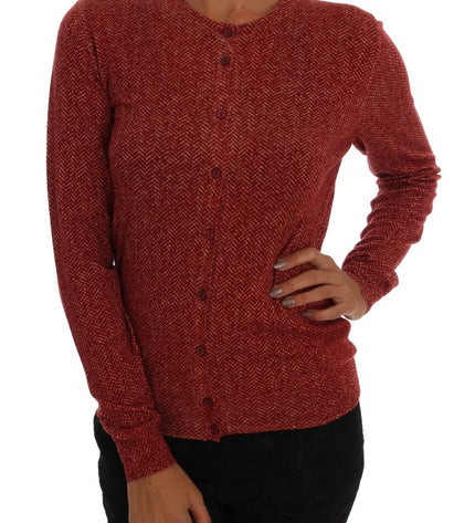 Dolce & Gabbana Red Wool Cardigan Sweater