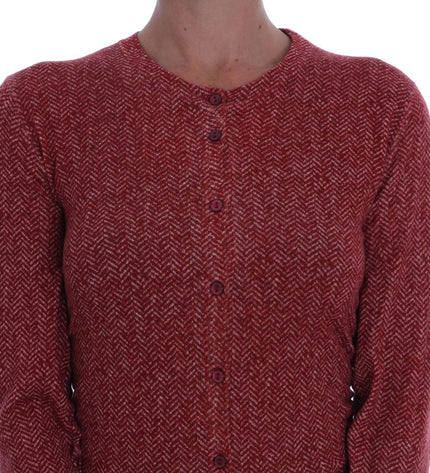 Dolce & Gabbana Red Wool Cardigan Sweater