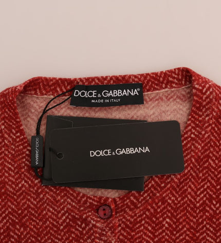 Dolce & Gabbana Red Wool Cardigan Sweater