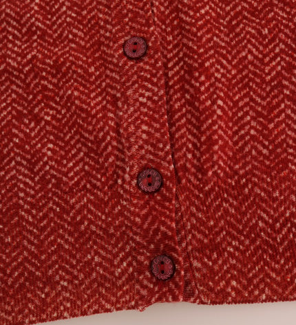 Maglione cardigan in lana rossa Dolce &amp; Gabbana