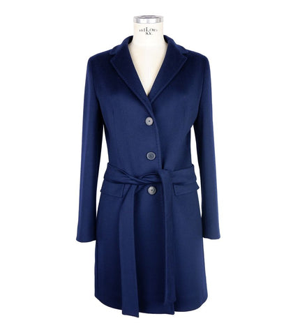 Made in Italy Blue Cashmere Jackets & Coat