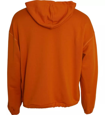 Dolce & Gabbana Orange Hooded Pullover Sweatshirt Sweater