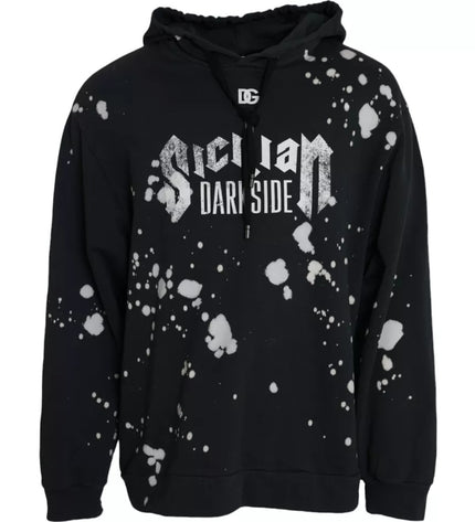 Dolce & Gabbana Black Sicilian Hooded Sweatshirt Sweater