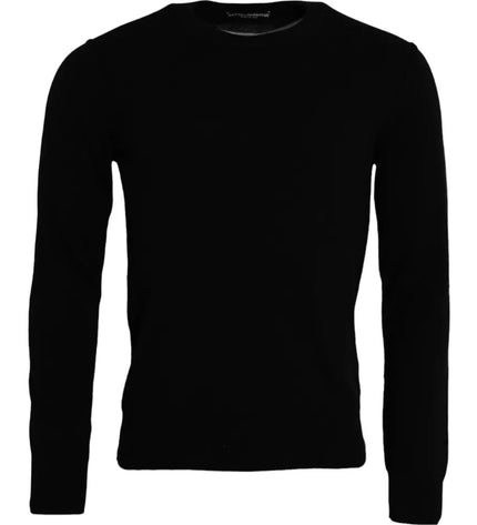 Dolce & Gabbana Black Cashmere Crew Neck Pullover Sweater