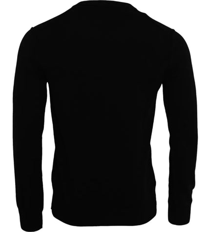 Dolce & Gabbana Black Cashmere Crew Neck Pullover Sweater