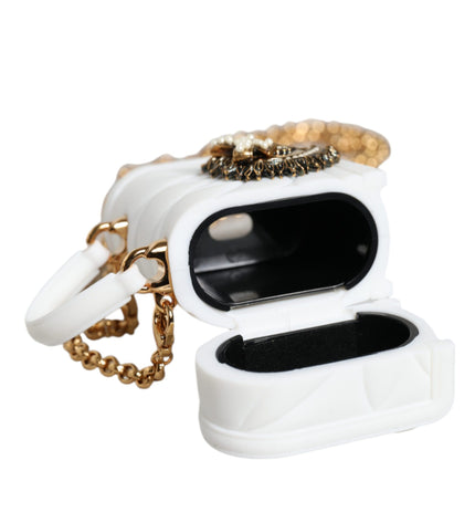 Dolce & Gabbana White Silicone Devotion Heart Cover Hand Bag Airpod Case