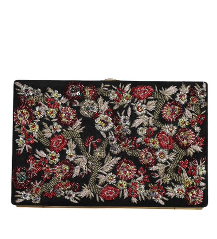 Dolce & Gabbana Multicolor Floral Gold Frame Clutch Evening Purse Bag