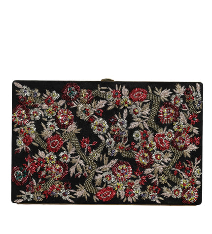 Dolce & Gabbana Multicolor Floral Gold Frame Clutch Evening Purse Bag