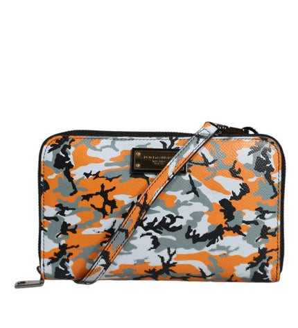 Dolce & Gabbana Multicolor Camouflage Leather Purse Cross Body Bag