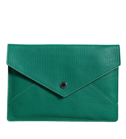 Dolce & Gabbana Green Leather Handbag Clutch Mini Purse Pouch Tablet Case