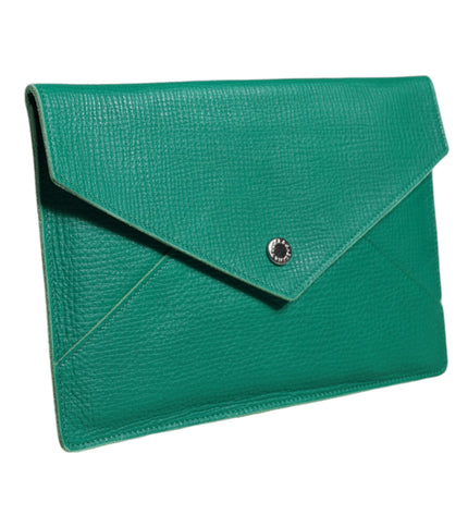 Dolce & Gabbana Green Leather Handbag Clutch Mini Purse Pouch Tablet Case