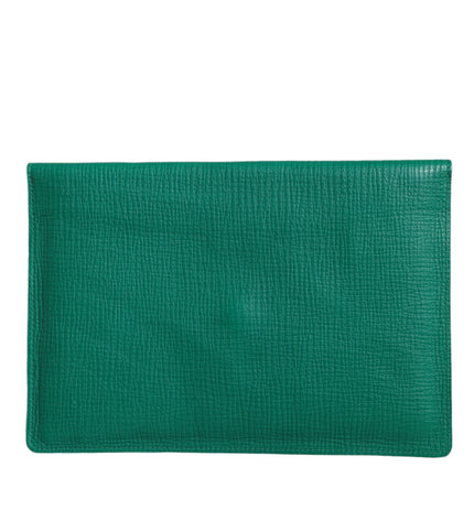 Dolce & Gabbana Green Leather Handbag Clutch Mini Purse Pouch Tablet Case