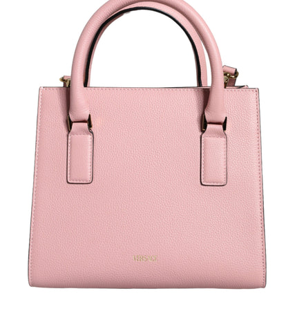 Versace Pink Small Top Handle Grainy Calf Leather Crossbody Bag