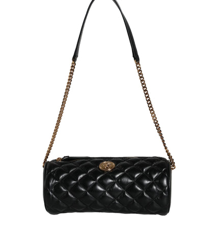 Versace Black Mini Quilted Lambskin Leather Crossbody Sling Bag