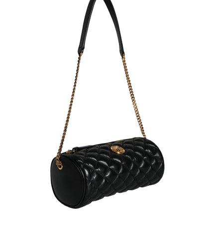 Versace Black Mini Quilted Lambskin Leather Crossbody Sling Bag