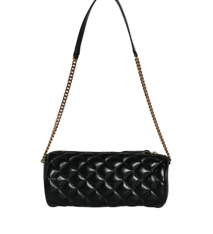 Versace Black Mini Quilted Lambskin Leather Crossbody Sling Bag