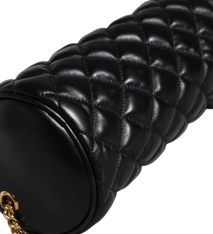 Versace Black Mini Quilted Lambskin Leather Crossbody Sling Bag